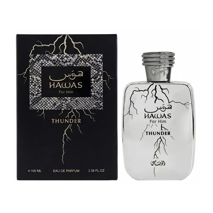 Rasasi Hawas Thunder bottle and box