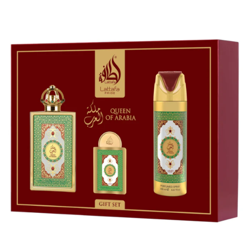 Lattafa Queen Of Arabia gift set contents
